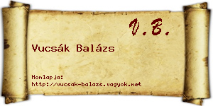 Vucsák Balázs névjegykártya