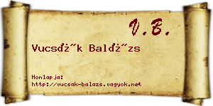 Vucsák Balázs névjegykártya